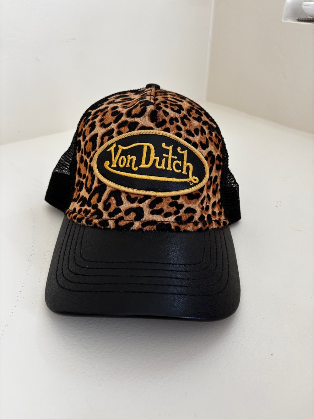 Von Dutch Leopard Print Trucker Hat